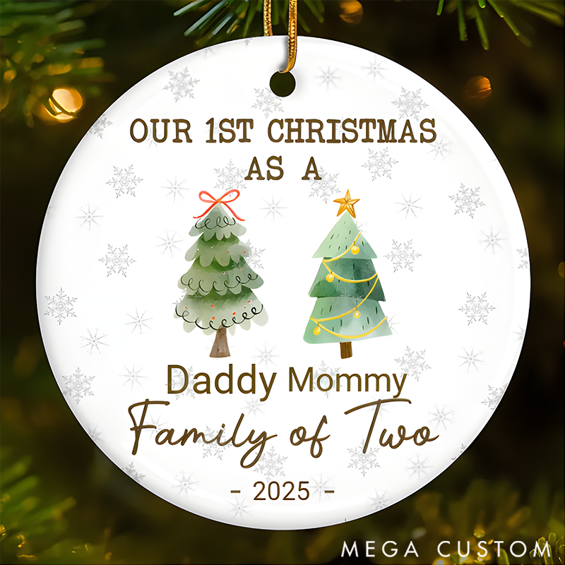 Personalized Family Christmas Ornaments Commemorating Our First Festive Season with Love and Joy