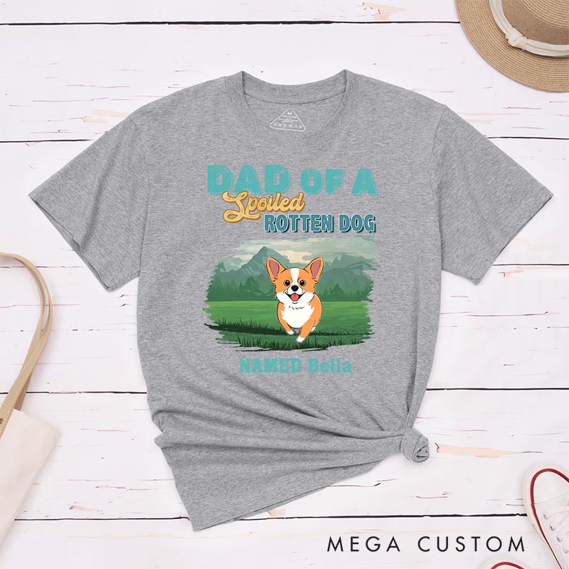 Personalized Dog Lover Dad of Spoiled Rotten Dogs T-Shirt
