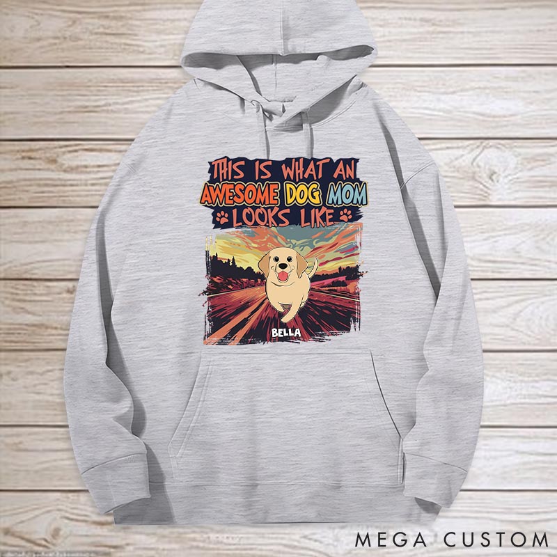 Personalized Dog Lover an Awesome Dog Mom Classic Hoodies