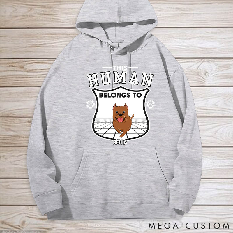 Personalized Dog Lover Human Belongs to Dogs Classic Hoodies