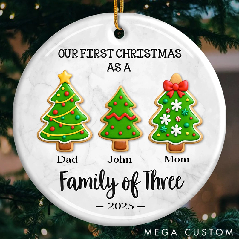 Personalized Family Christmas Ornaments Cherishing the Joy of Our First Christmas with Cookie Trees