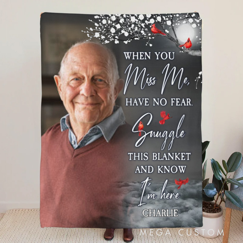 Personalized Photo Blanket Snuggle This Blanket Memorial Blanket for Loss of Loved One