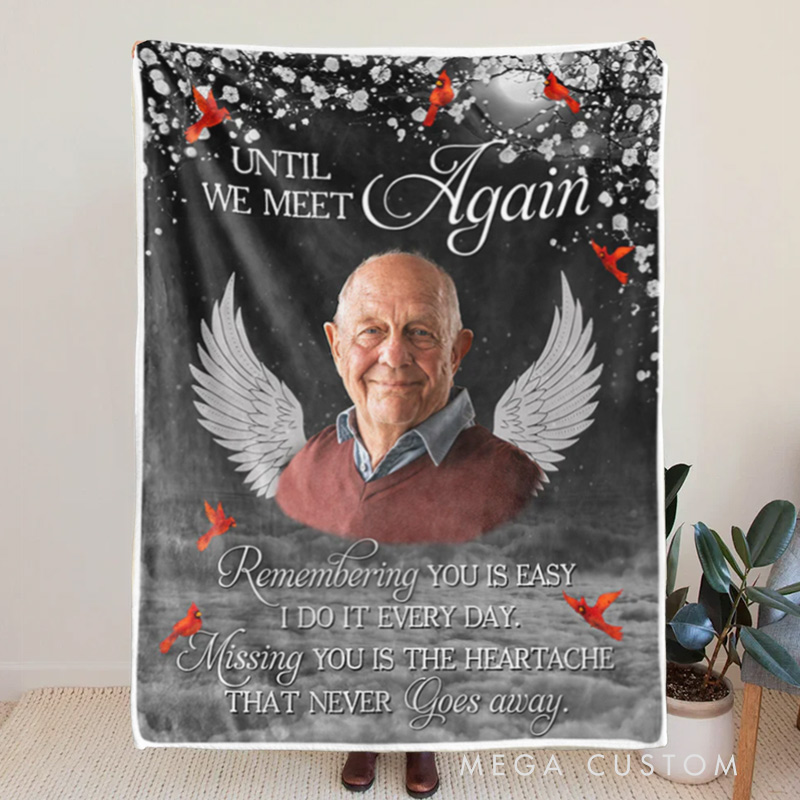 Personalized Memorial Blanket Miss You Until We Meet Again Sympathy Gift for Family Members Christmas Gift