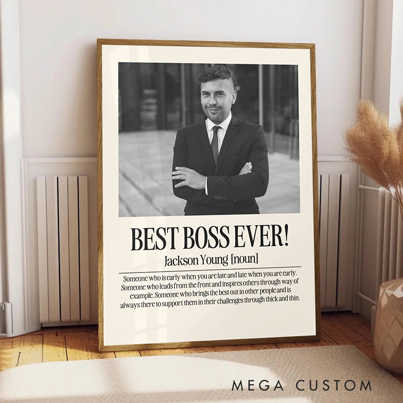 Personalized Coworker Portrait Poster Print Gift Best Boss Design Home Classroom Wall Art Unique Gift for Boss