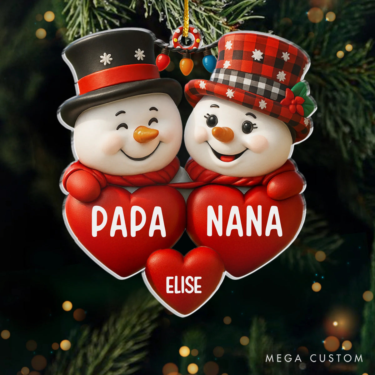 Personalized Acrylic Reunion Festival Love Made Family Happiness Christmas Ornament 