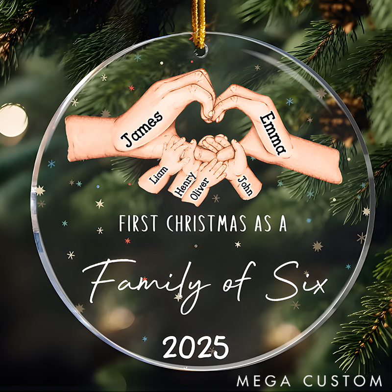 Personalized Family Christmas Glass Ornaments Commemorating Our First Christmas as a Family