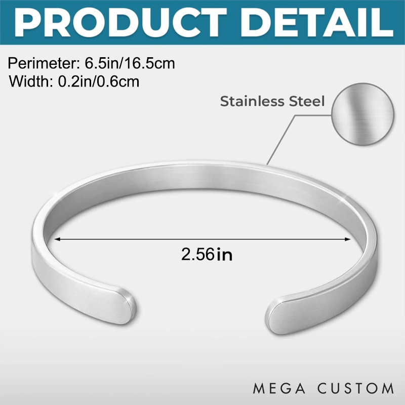 Personalized Pet Lover You Left Paw Prints on My Heart Stainless Steel Cuff Bracelet