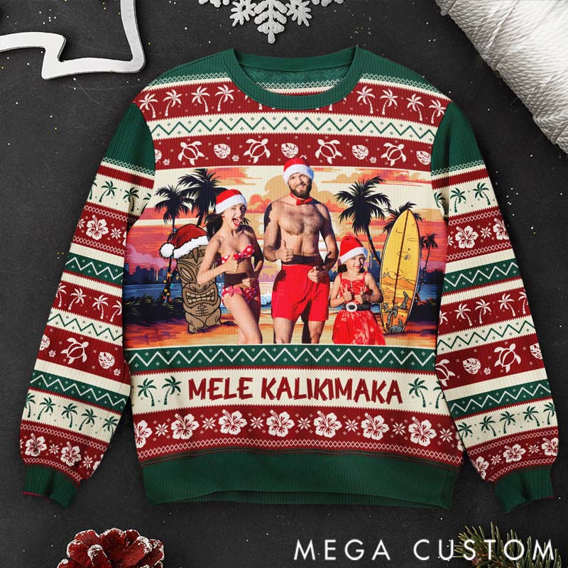 Personalized Travel Photo Travel Memories Gift for Travel Lovers Ugly Sweater