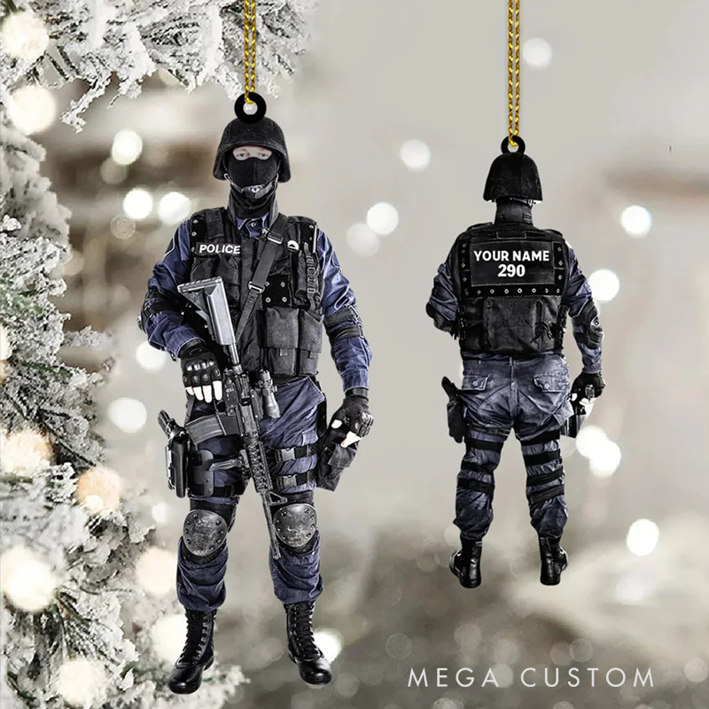 Personalized Tactical Police Officer Ornament Perfect Gift for Law Enforcement Professionals
