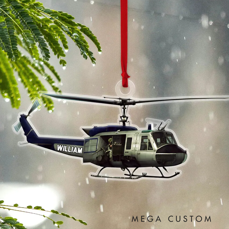 Personalized Police Helicopter Ornament Perfect Gift for Aviation and Law Enforcement Enthusiasts