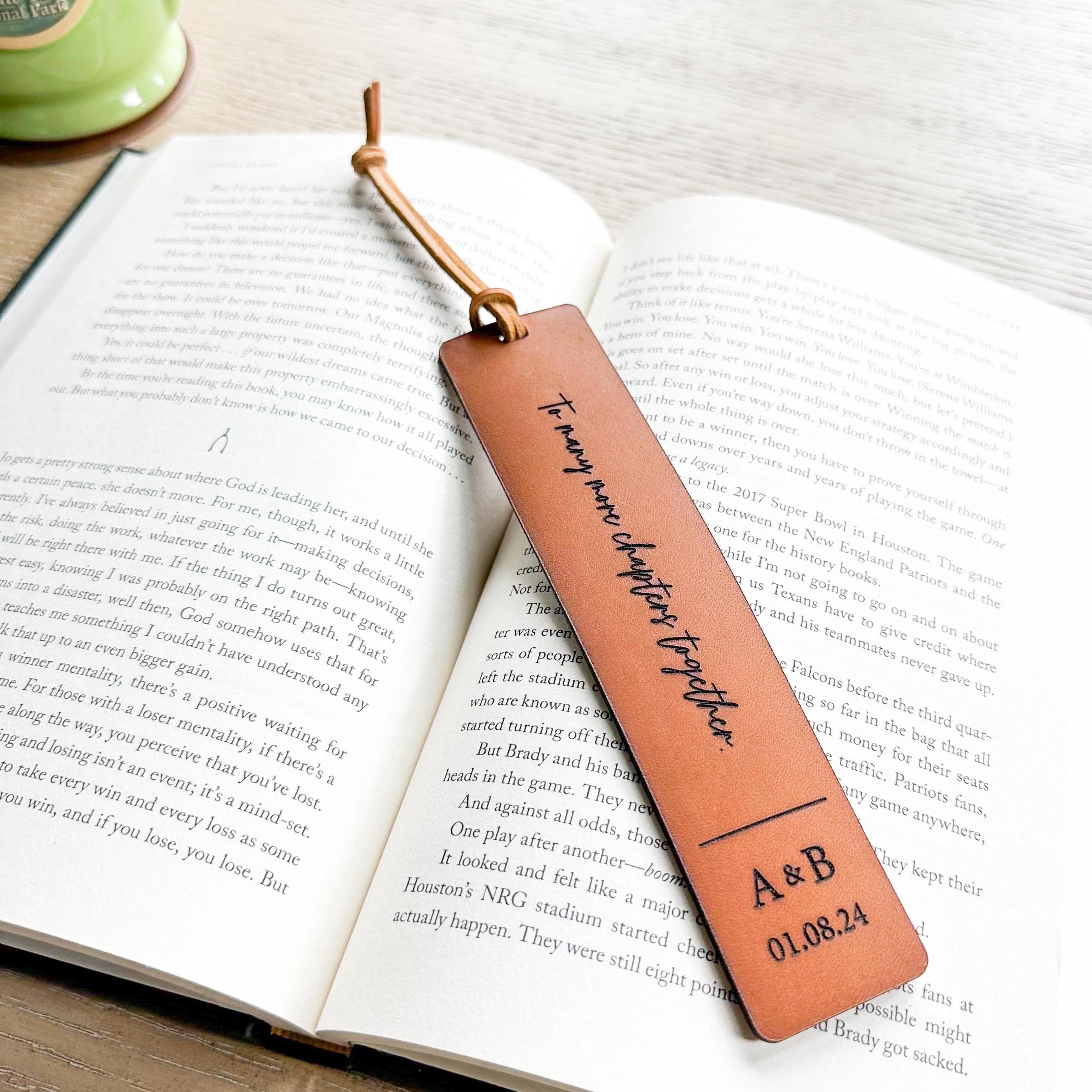Personalized Leather Bookmark 3 Year Anniversary Gift for Book Lover Custom Book Quote Message Gift for Her Gift for Readers