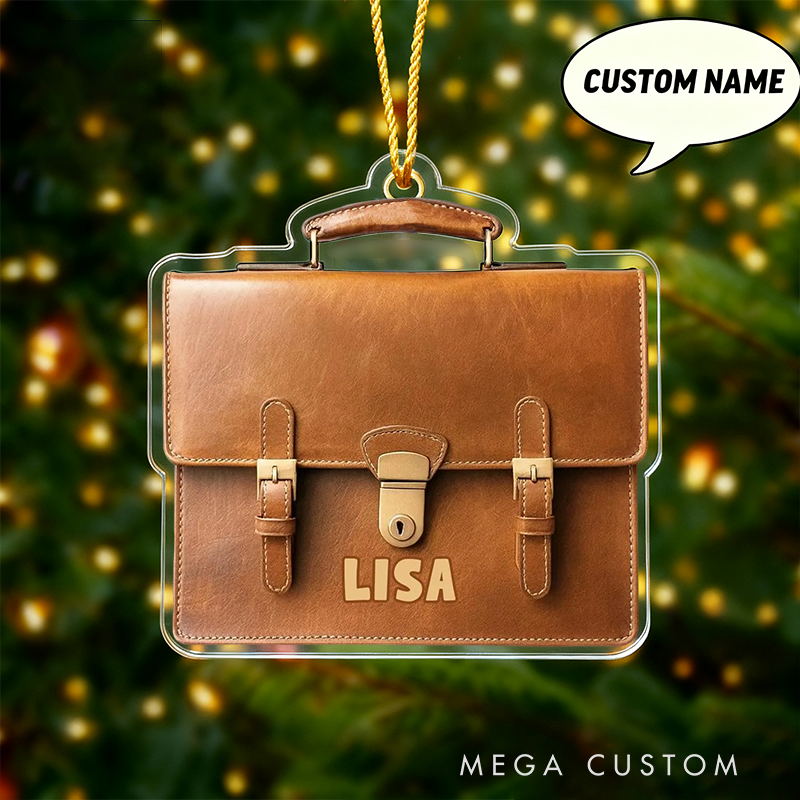 Personalized Christmas Ornament Messenger Bag Design Acrylic Ornament for Office Workers