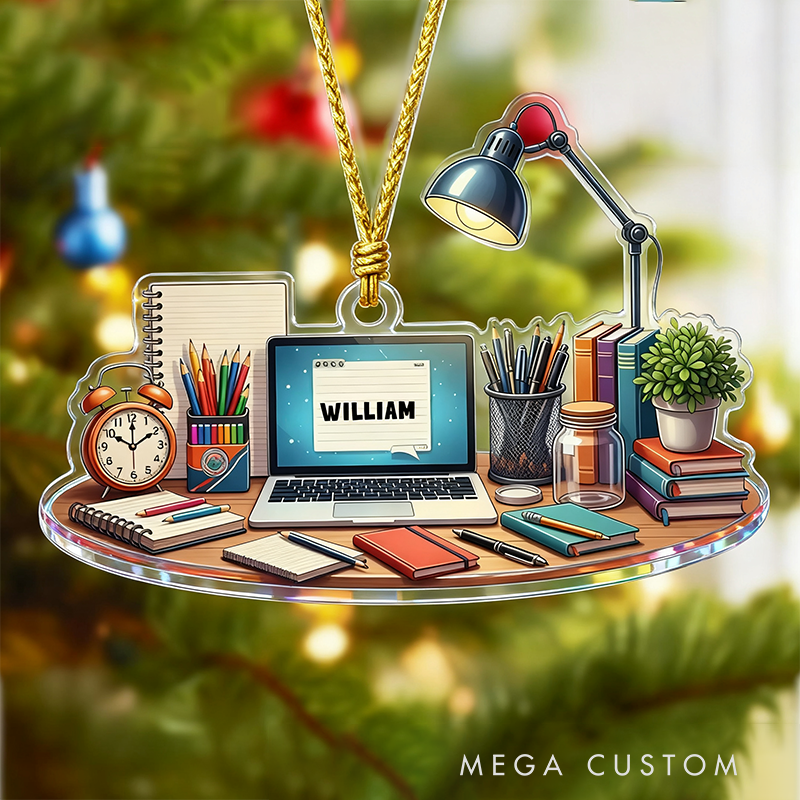Personalized Christmas Ornament Office Desk Design Acrylic Ornament for Office Workers
