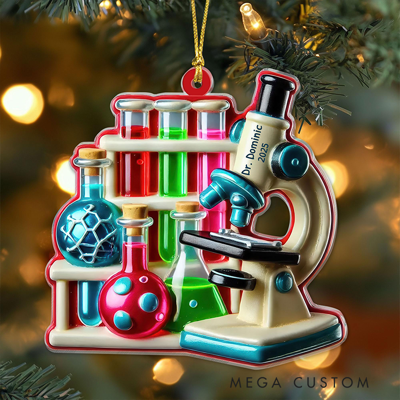 Personalized Christmas Ornament Science Design Acrylic Ornament for Teacher