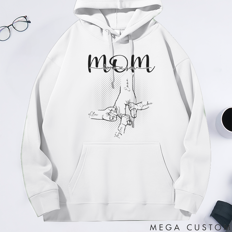 Personalized a Mother's Love is Forever and Always Classic Hoodie Gifts for Mom Grandma 