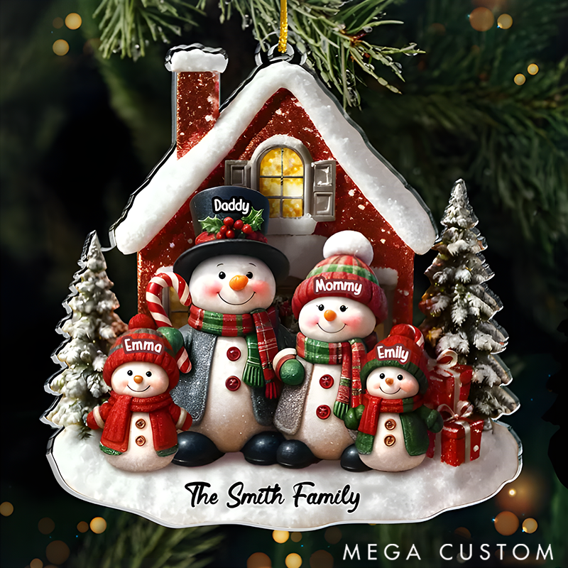 Personalized Family Christmas Ornaments Our First Christmas Together with Beautifully Crafted Snowman Designs