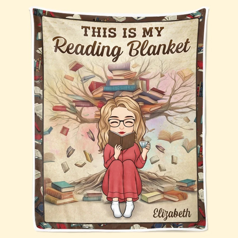 Personalized Blanket Bookish Gifts For Book Lovers Bookworms Readers Blanket The Warmth of a Blanket Enhances Every Story