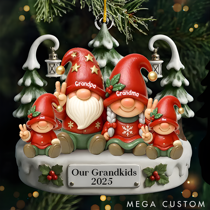 Personalized Family Christmas Ornaments Our First Christmas Holiday Magic Grows with Every Gnome
