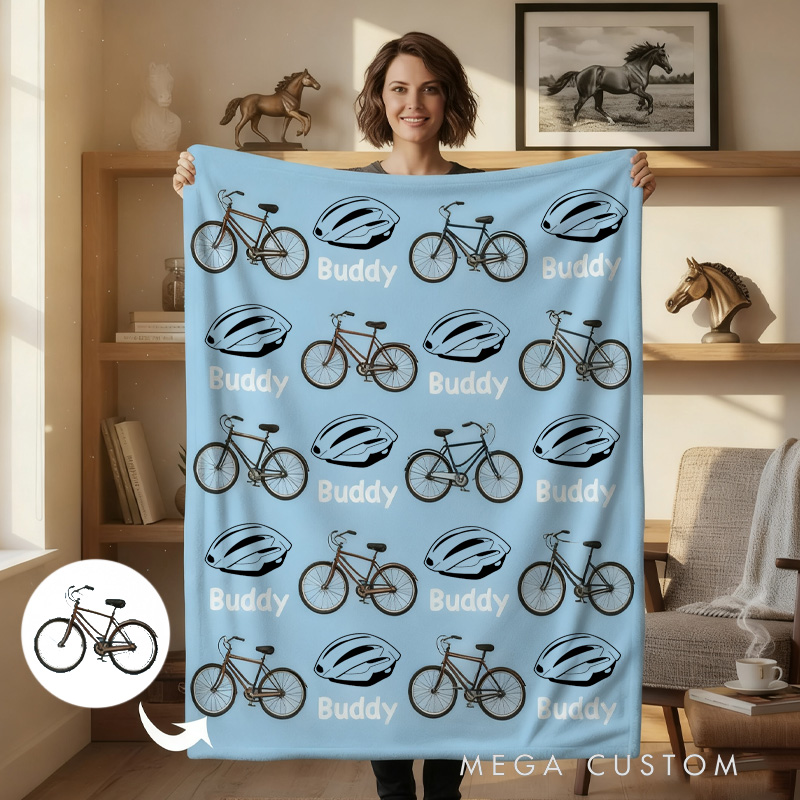 Personalized DirtBike Blankets Trumpet Soft Throw Blanket with Name and Team Name Home Decor