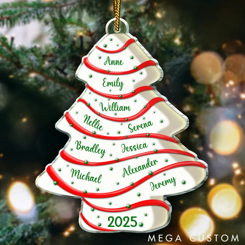Personalized Family Christmas Ornaments Family Christmas Tree Cake