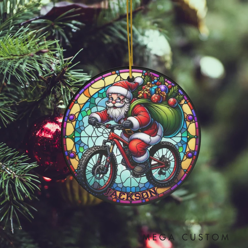 Personalized Custom Bicyclist Ornament Mountain Bike Ornament Mountain Biking Biker Gift