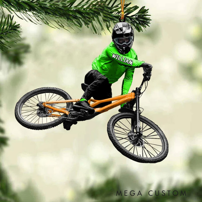 Personalized Cyclist Christmas Ornament Bike Riding Xmas Ornament for Riding Lover
