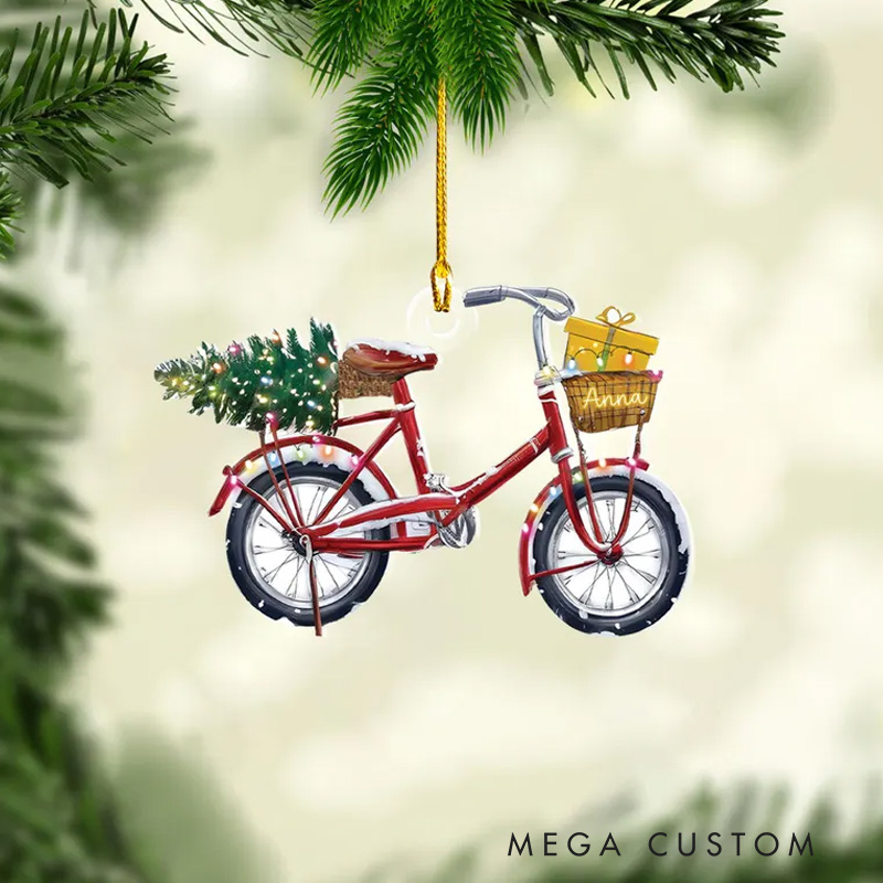 Personalized Bicycle Acrylic Christmas Ornaments Cycling Ornament Bicycle Gift Christmas Gifts for Bicycle Rider