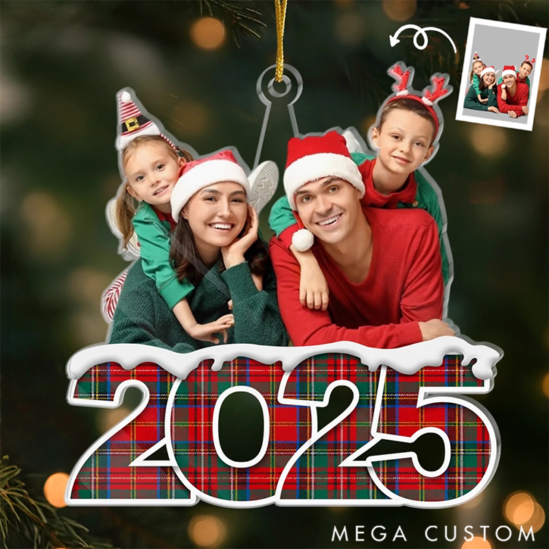Personalized Christmas Ornament Custom Photo Christmas Good Cheer is Found with Family