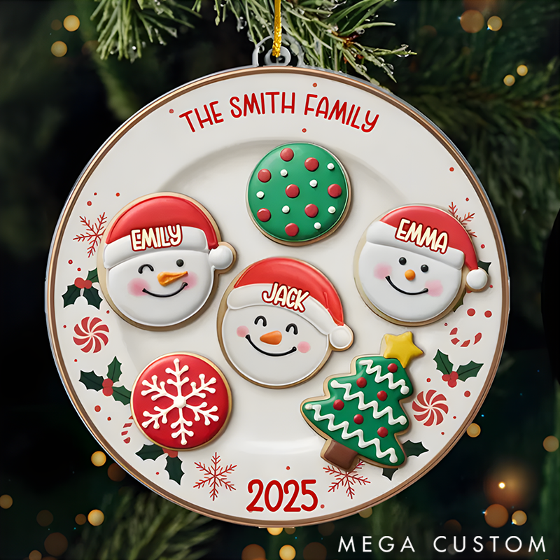 Personalized Family Christmas Ornaments Happiness is Homemade