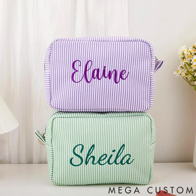 Personalized Monogrammed Toiletry Bag Makeup Bag Custom Travel Makeup Bag Large Capacity Storage Bag for Her