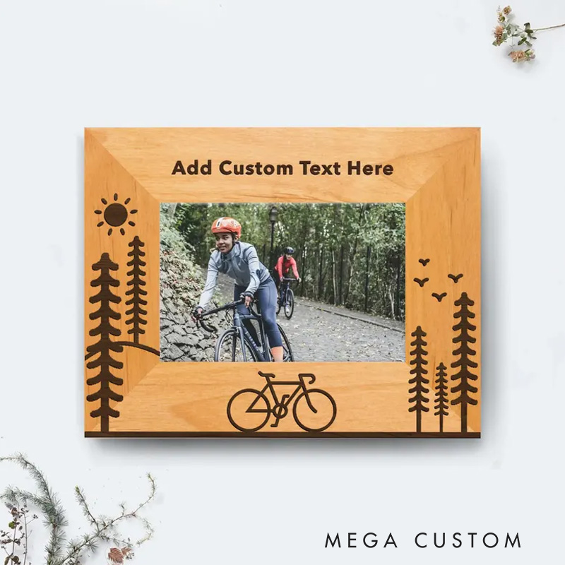 Personalized Bicycle Picture Frame Engraved Photo Memory Picture Frame Riding Gift for Cycling Lovers