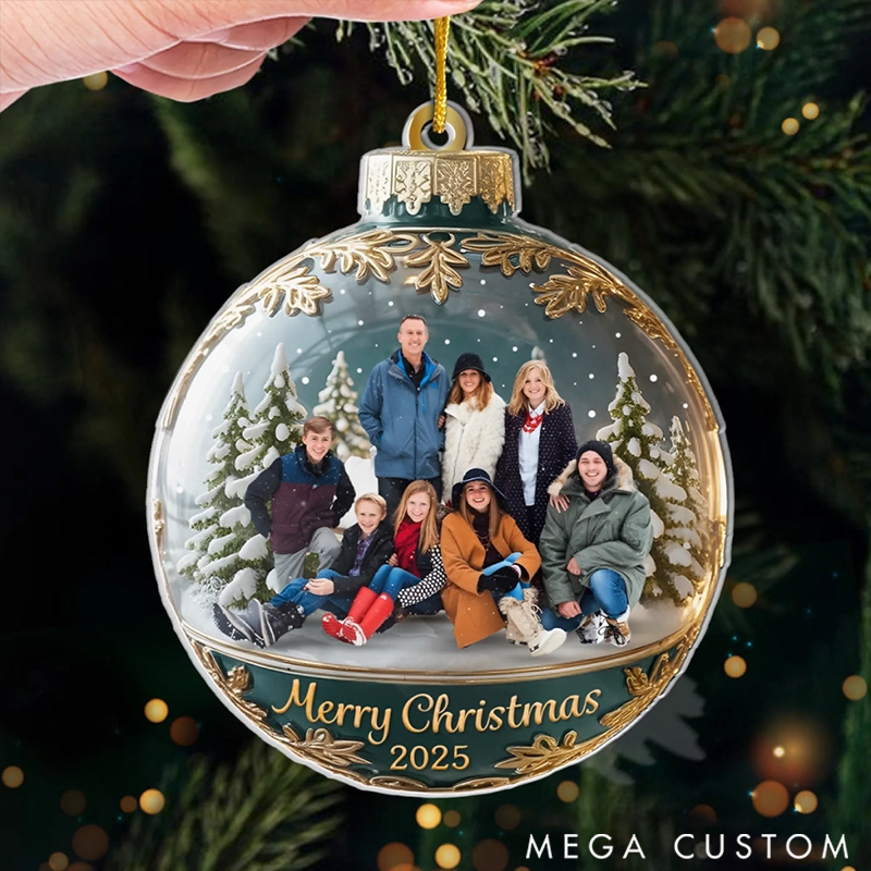 Personalized Christmas Ornament Custom Photo Happiness is Hanging Right Here