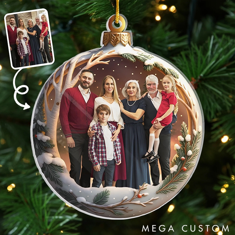 Personalized Christmas Ornament Custom Photo Gifts for Mom Dad Kids Family Makes Christmas Magical