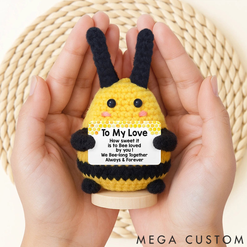 Personalized Bee Positive You Are Gonna Bee Awesome - Personalized Doll Crochet With Custom Card