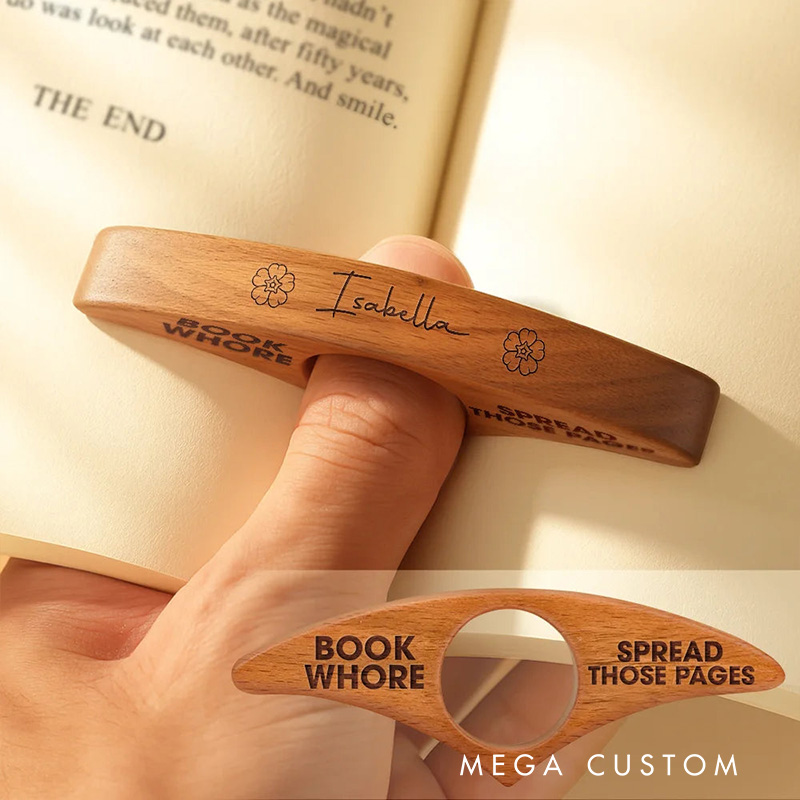 Personalized Book Nerd Spread Those Pages Book Page Holder with Name Birth Month Flower Birthday Gift for Her Reading Gift for Book Lover