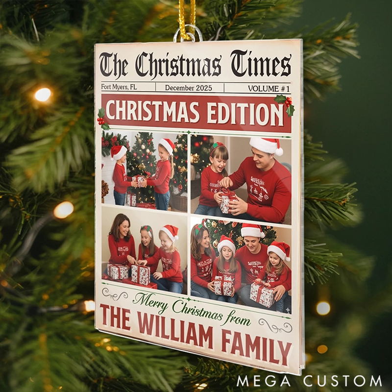 Personalized Christmas Ornament Custom Photo Gifts for Mom Dad Kids Love’s the Headline this Year