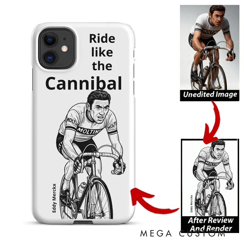 Personalized Photo Ride Like a Legend AI Designed Snap Case for IPhone Slim Durable Phone Cover with Stylish Protection for Most Sizes for Cycling Lovers