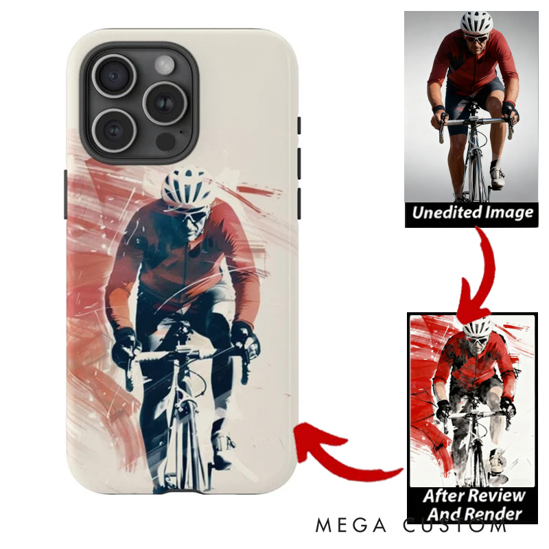 Personalized Photo Design Cycling Biking Tough Phone Cases Fit for IPhone Cycling Lovers Cyclist Riding Lovers