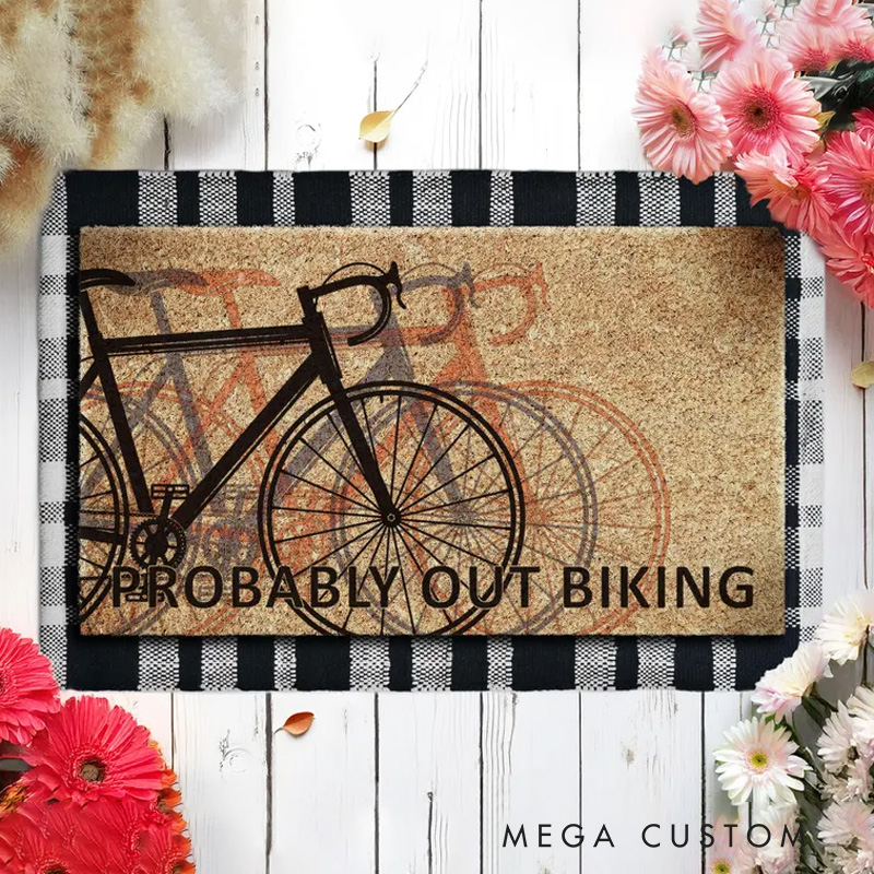 Personalized Welcome Funny Bike Doormats Welcome Mats Bicycle Coir Mats