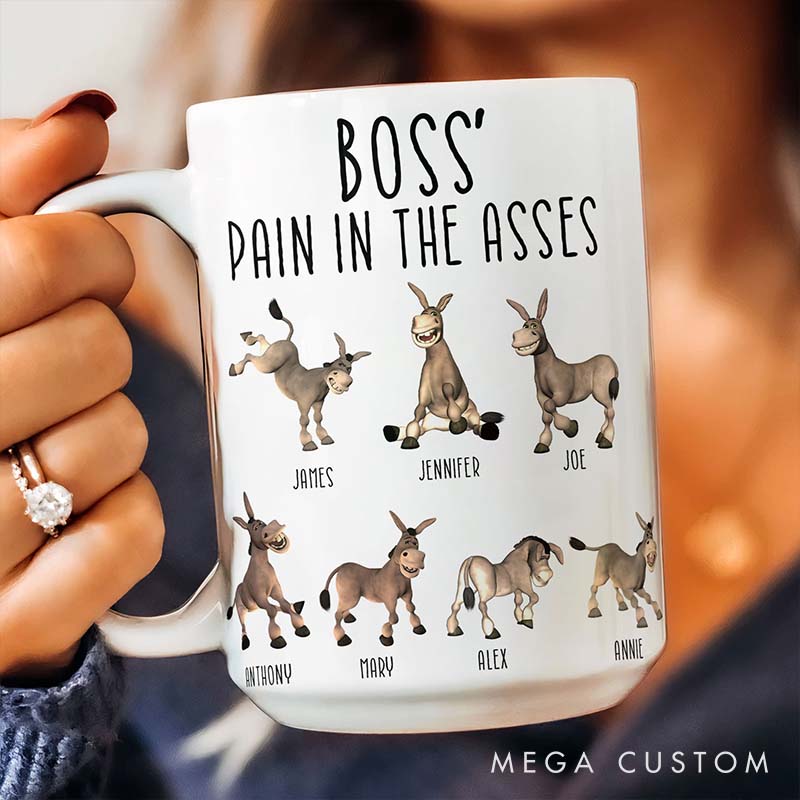 Personalized Pet Lover Boss Pain in the Asses Mugs