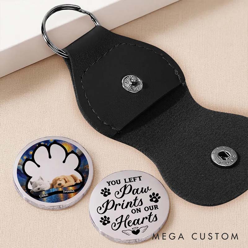 Personalized Dog Lover You Left Paw Prints on My Heart Pocket Hug