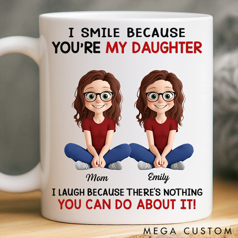 Personalized Love Served Daily Mug Gift for For Mom Dad Daughter
