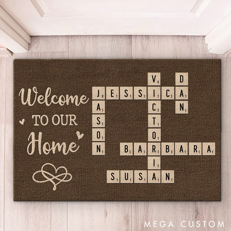 Personalized Family Name Puzzle Rug Welcome to Our Home Custom Doormat Perfect Housewarming Gift Durable Entryway Mat for New Home Indoor Outdoor Decor