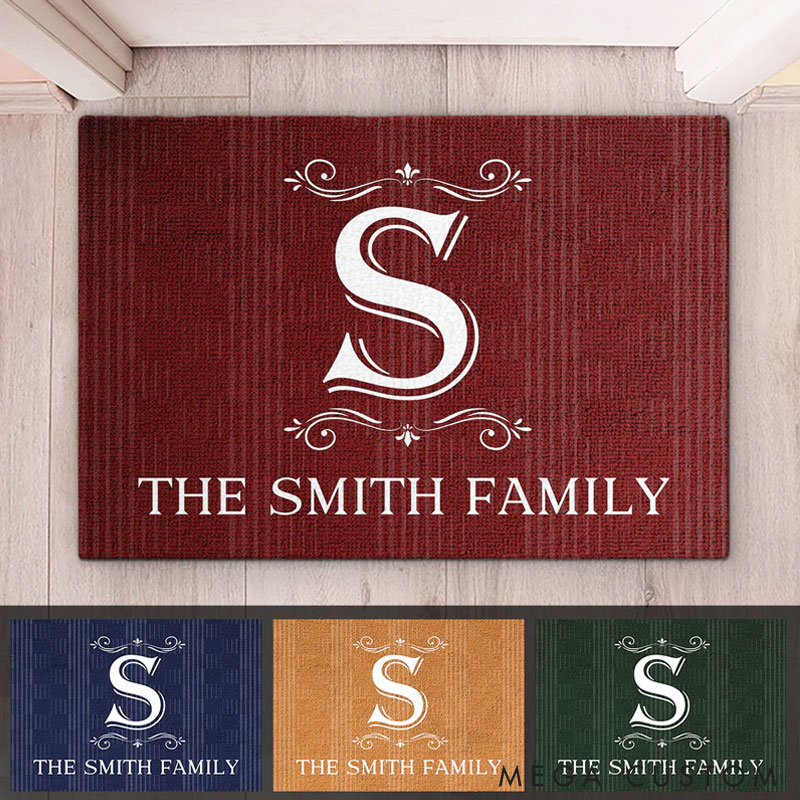 Personalized Family Monogram Doormat Custom Welcome Mat for New Home Perfect Housewarming Gift Durable Entryway Rug Available in Multiple Colors Indoor Outdoor Decor