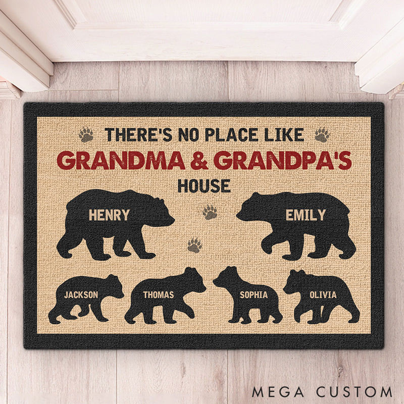 Personalized Grandma and Grandpa's House Doormat Custom Family Name Rug Perfect Housewarming Gift for New Home Fun Entryway Decor Durable Indoor Outdoor Mat