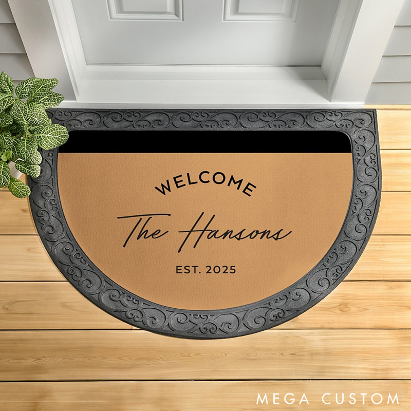 Personalized Welcome Doormat Custom Family Name Rug Perfect Housewarming Gift for New Home Stylish Entryway Decor Durable Indoor Outdoor Mat