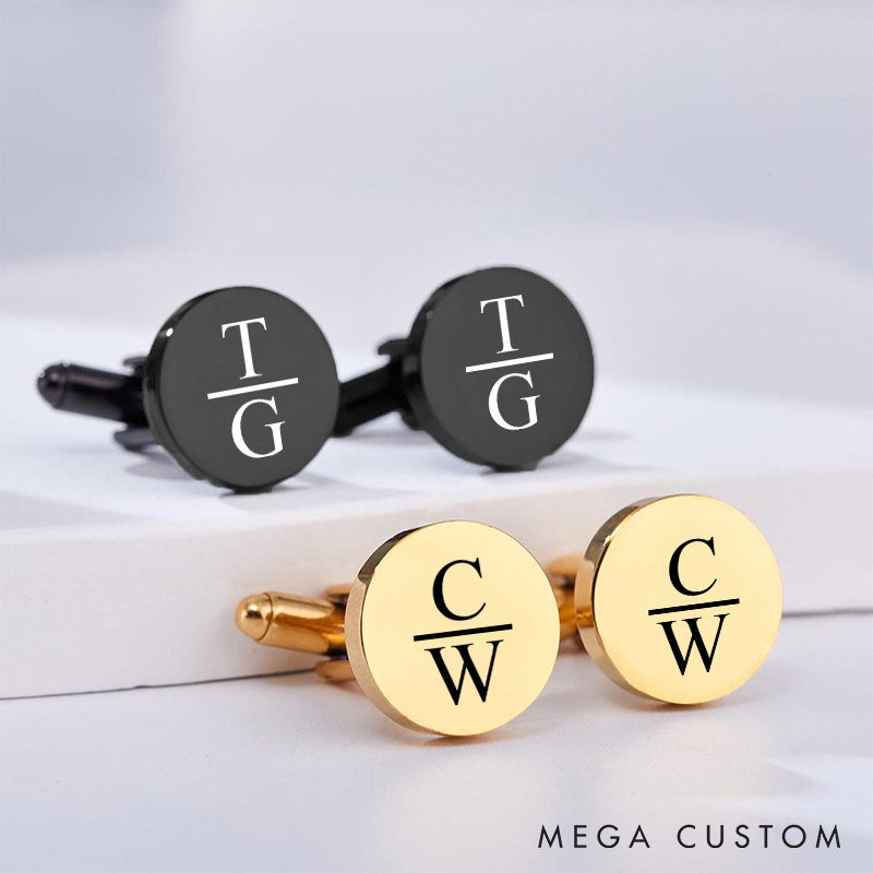 Personalized Men's Minimalist Cufflinks Custom Engraved Initial Cufflinks Wedding Party Gift Cufflinks Groomsmen Proposal Gift Cufflink