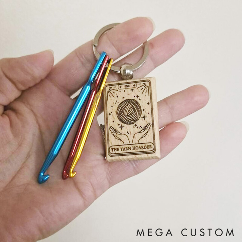Personalized Crochet Keychain Gift for Crocheter Crochet Hook Keychain