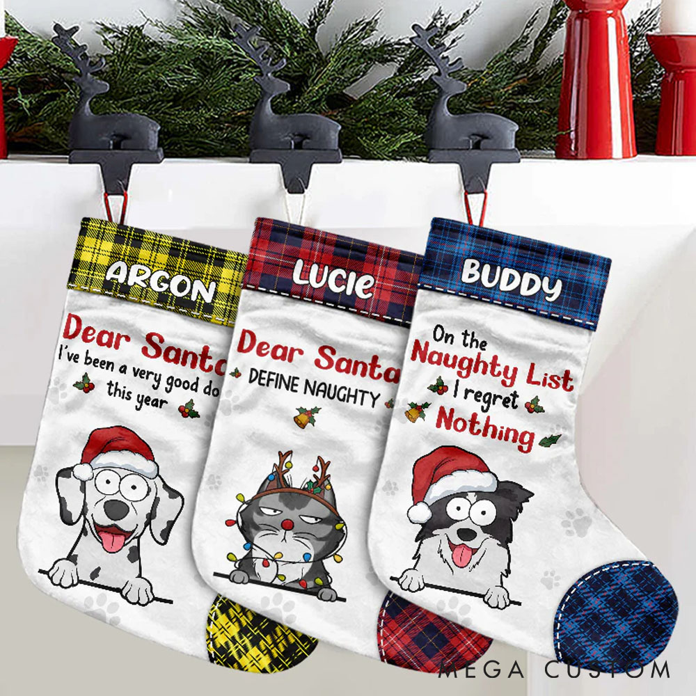 Personalized Pet Lover on the Naughty List Christmas Stockings