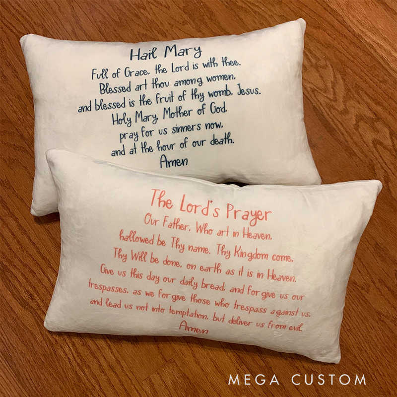 Personalized Saint Prayer Pillow Prayer Home Decor Catholic Gift Religious Gift for Kids